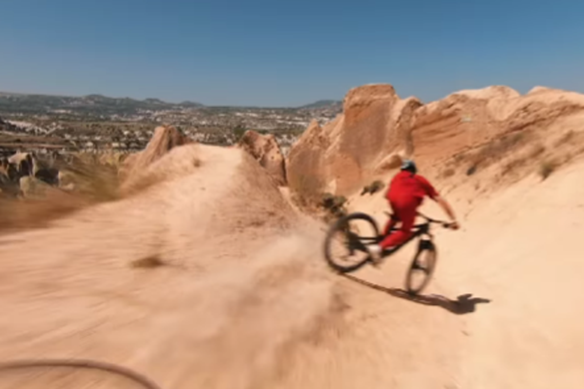 Turkey Or Mars Professional Mountains Bikers Rip Through Narrow Canyon