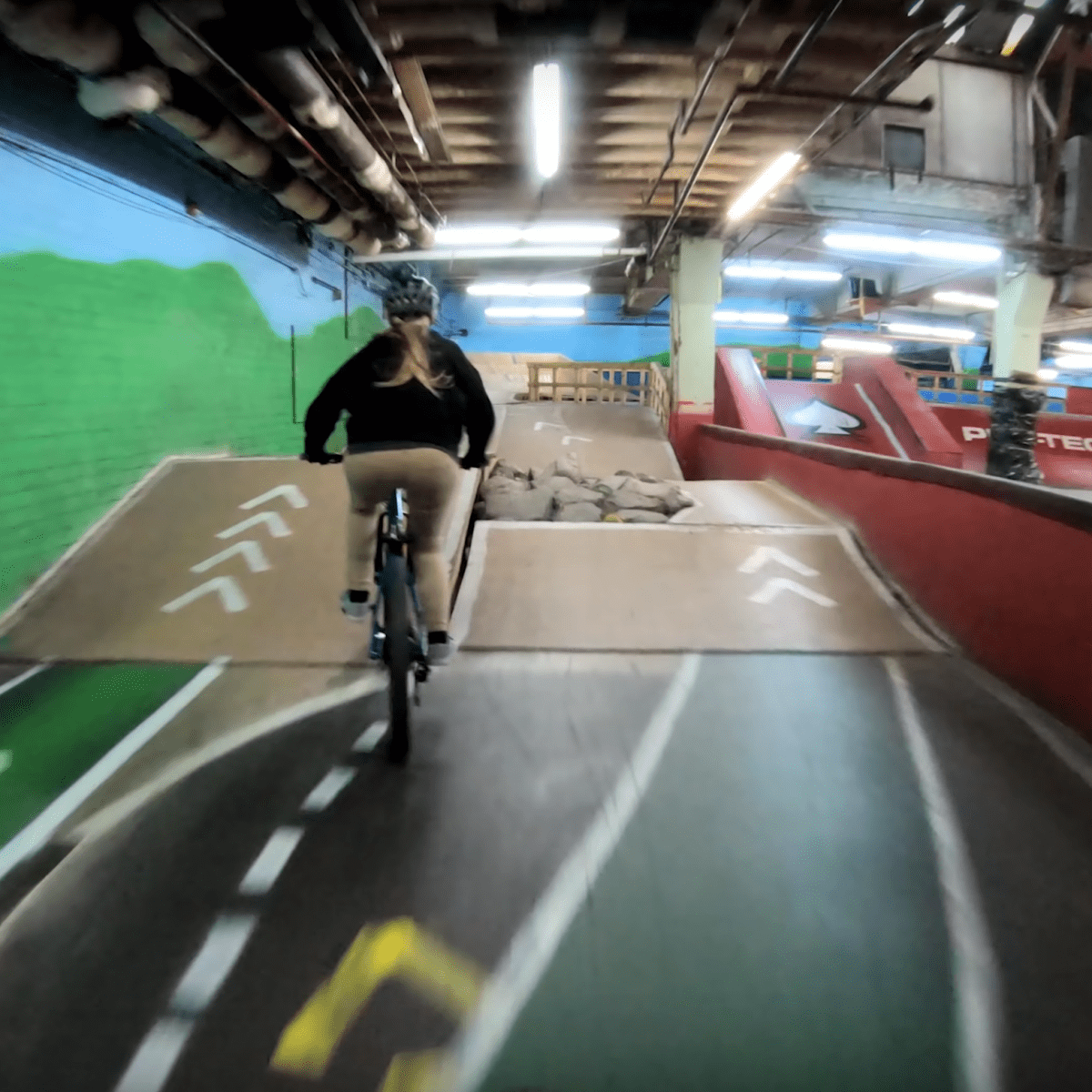 Look Riding The World s Longest Indoor Mountain Bike Trail BikeMag