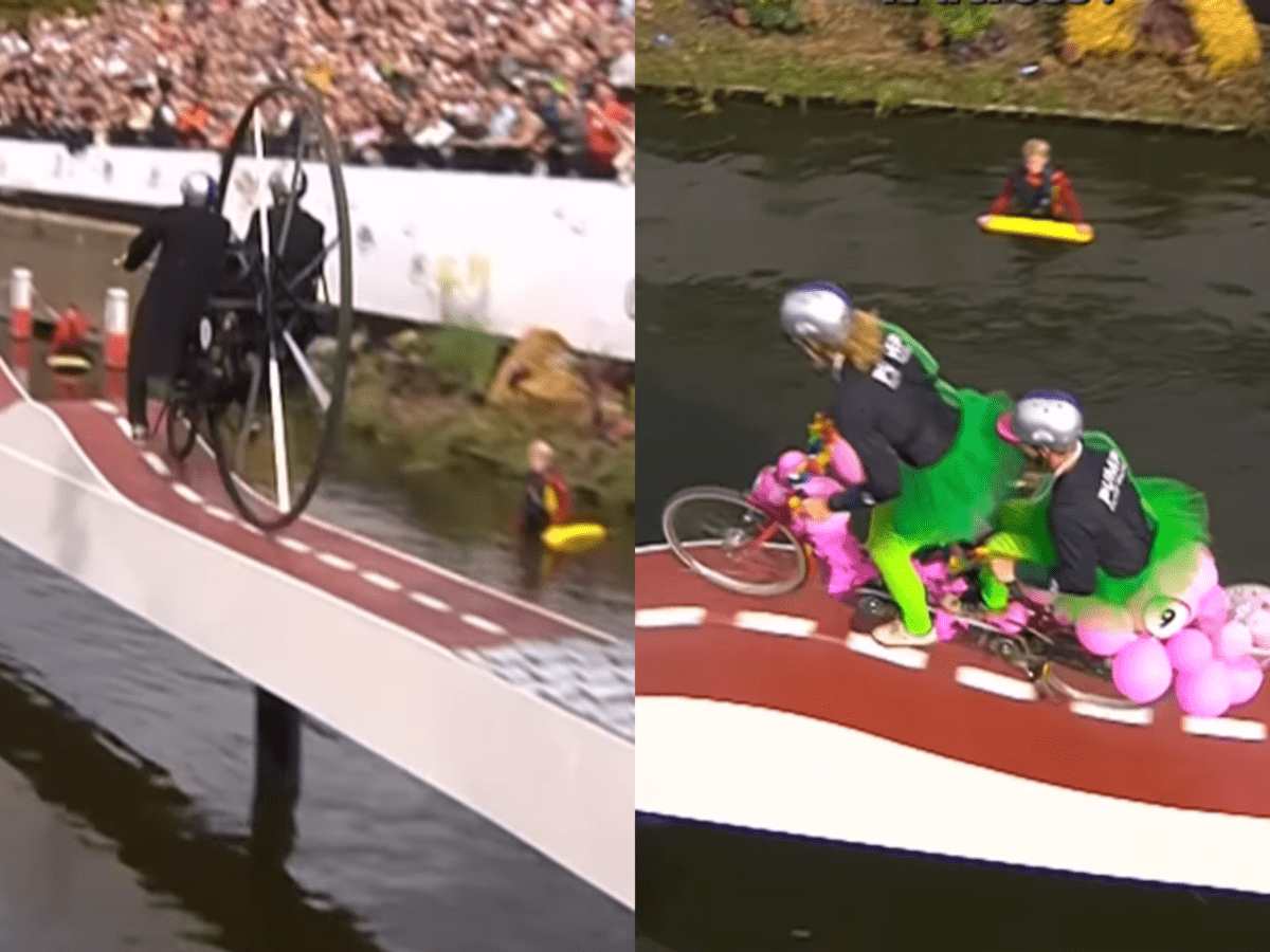 Can Dutch Cyclists Cross This Strange Bridge In Hilarious Red Bull Contest BikeMag